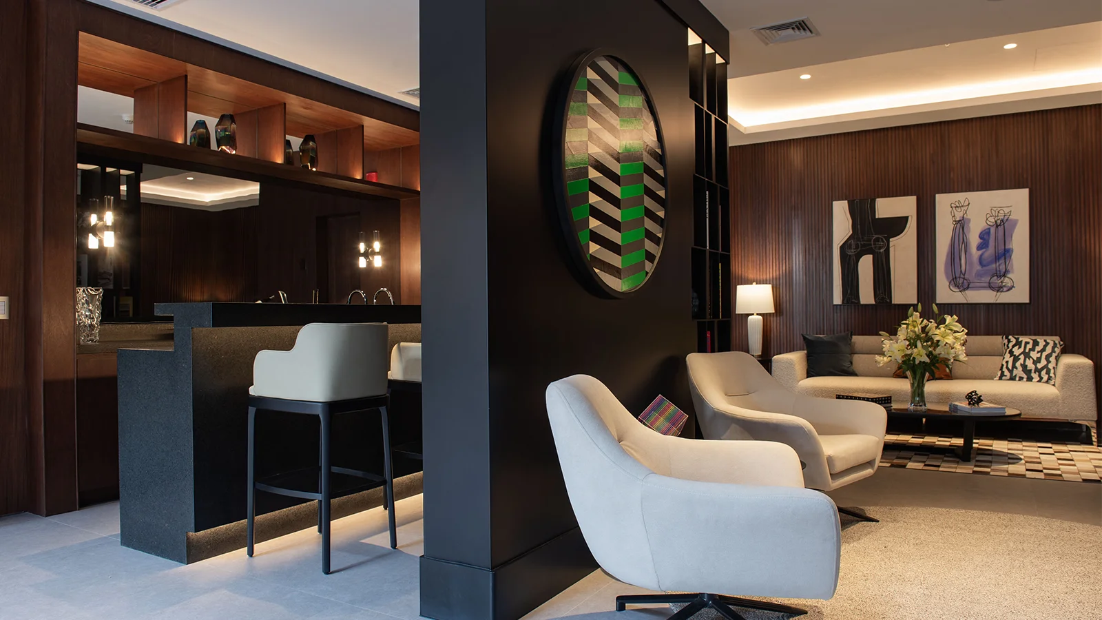 Salón social en The Grand – departamentos de lujo San Isidro